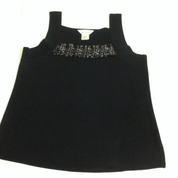 Misook Knit Tweed Trimmed Tank EUC Size L - Picture 1 of 5